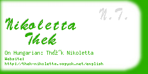 nikoletta thek business card